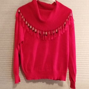 Dress Barn Metallic Dark Red Sweater ❤️🥀🦀